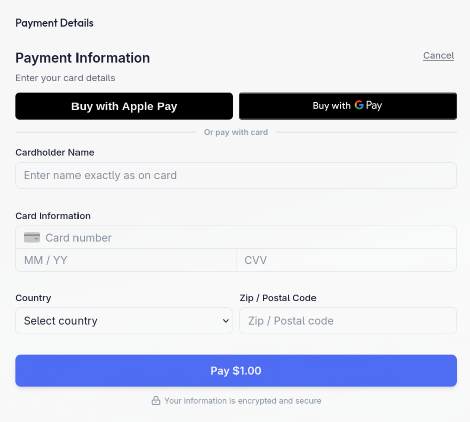 Apple Pay and Google Pay buttons in the Payment SDK checkout